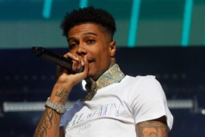 Blueface Caught In Wild Street Fight, Nearly Knocked Out